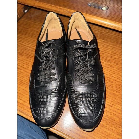 Paul Fredrick Mens Black Leather Office Shoes Sz 9.5 Lace Up Comfy EUC main image 8